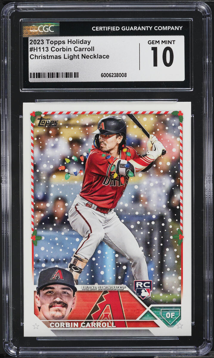 2023 Topps Holiday Christmas Light Necklace Corbin Carroll ROOKIE #H113 CGC 10