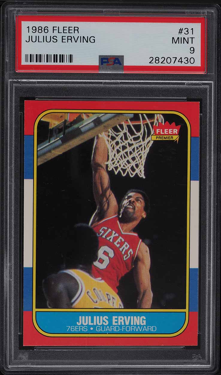 1986 Fleer Basketball Julius Erving #31 PSA 9 MINT