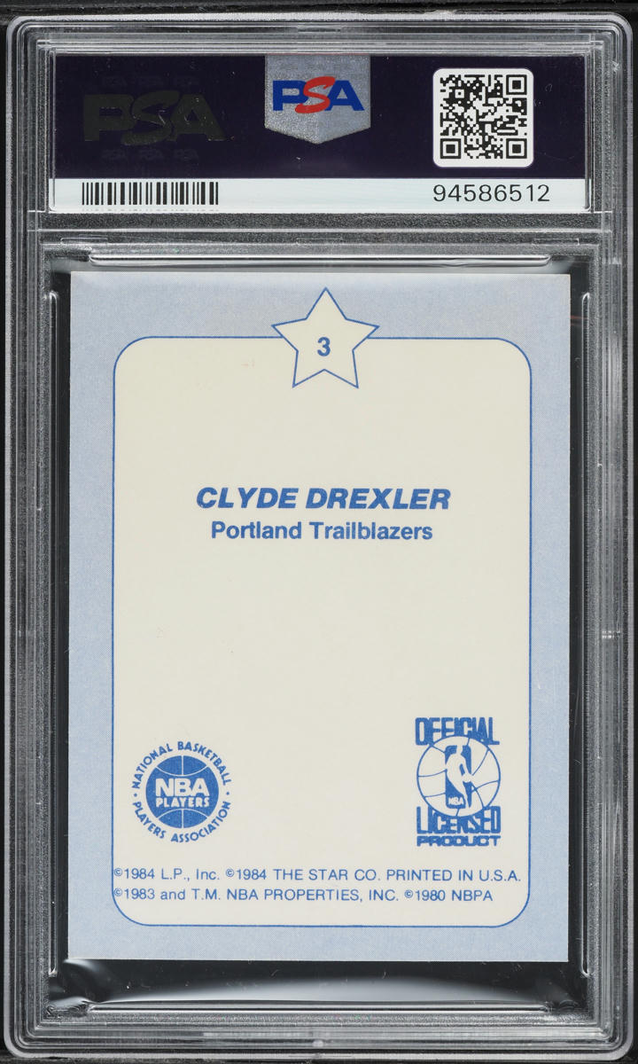 1984 Star Slam Dunk Clyde Drexler ROOKIE #3 PSA 9 MINT