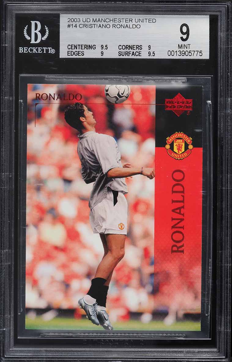 2003 Upper Deck Manchester United Cristiano Ronaldo ROOKIE #14 BGS 9 MINT