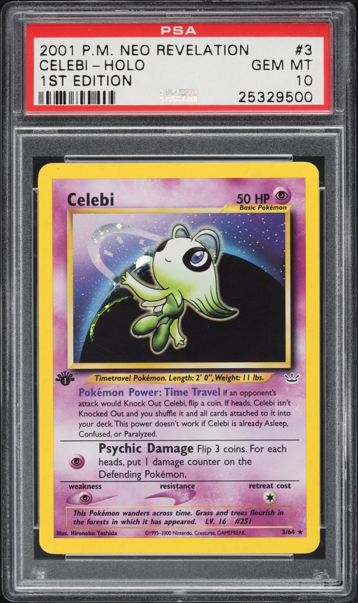2001 Pokemon Neo Revelation 1st Edition Holo Celebi #3 PSA 10 GEM MINT