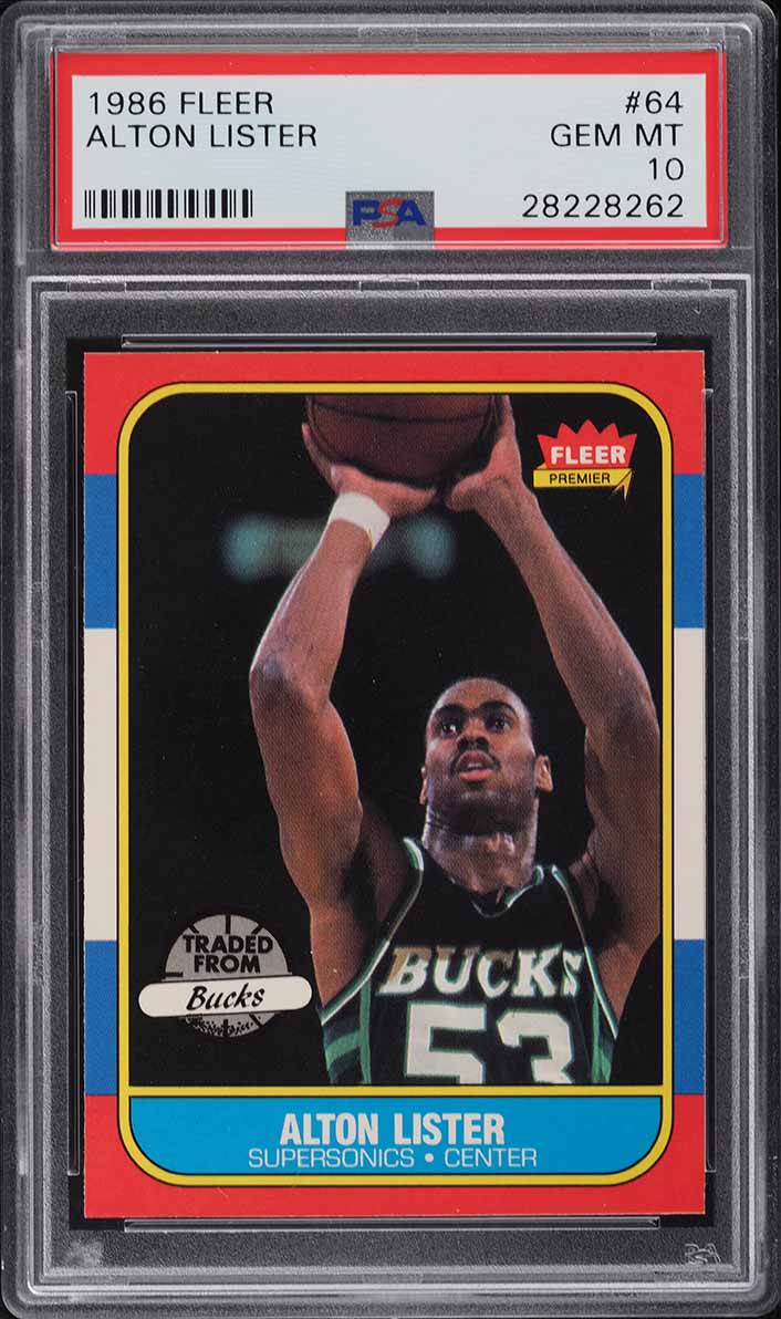 1986 Fleer Basketball Alton Lister #64 PSA 10 GEM MINT