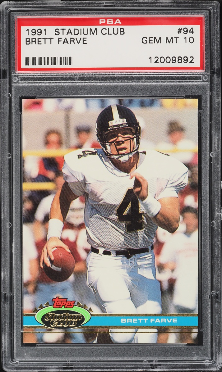 1991 Stadium Club Football Brett Favre ROOKIE #94 PSA 10 GEM MINT