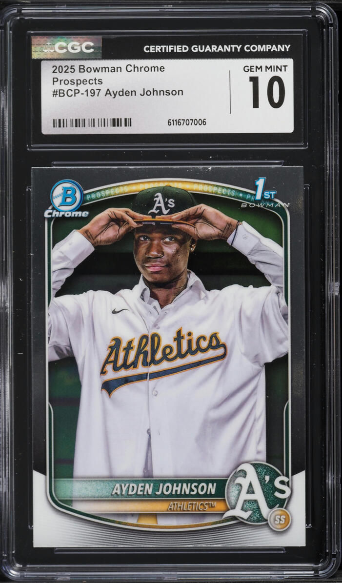 2025 Bowman Chrome Ayden Johnson PROSPECT #BCP-197 CGC 10 GEM MINT