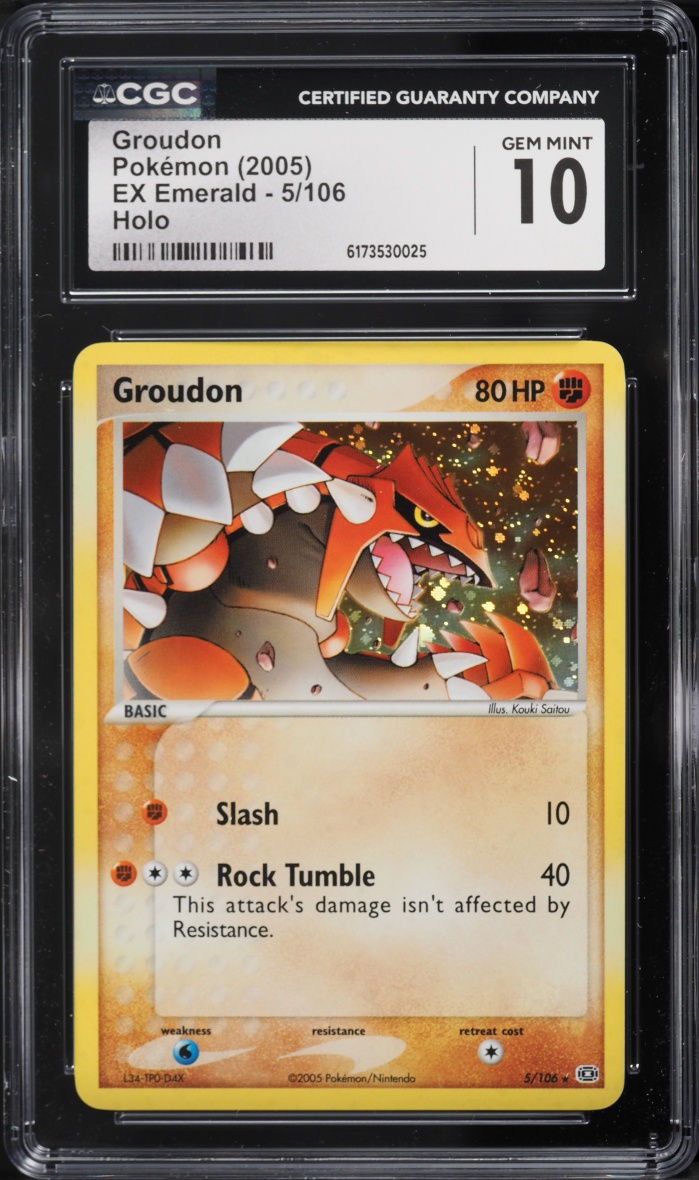 2005 Pokemon EX Emerald Holo Groudon #5 CGC 10 GEM MINT
