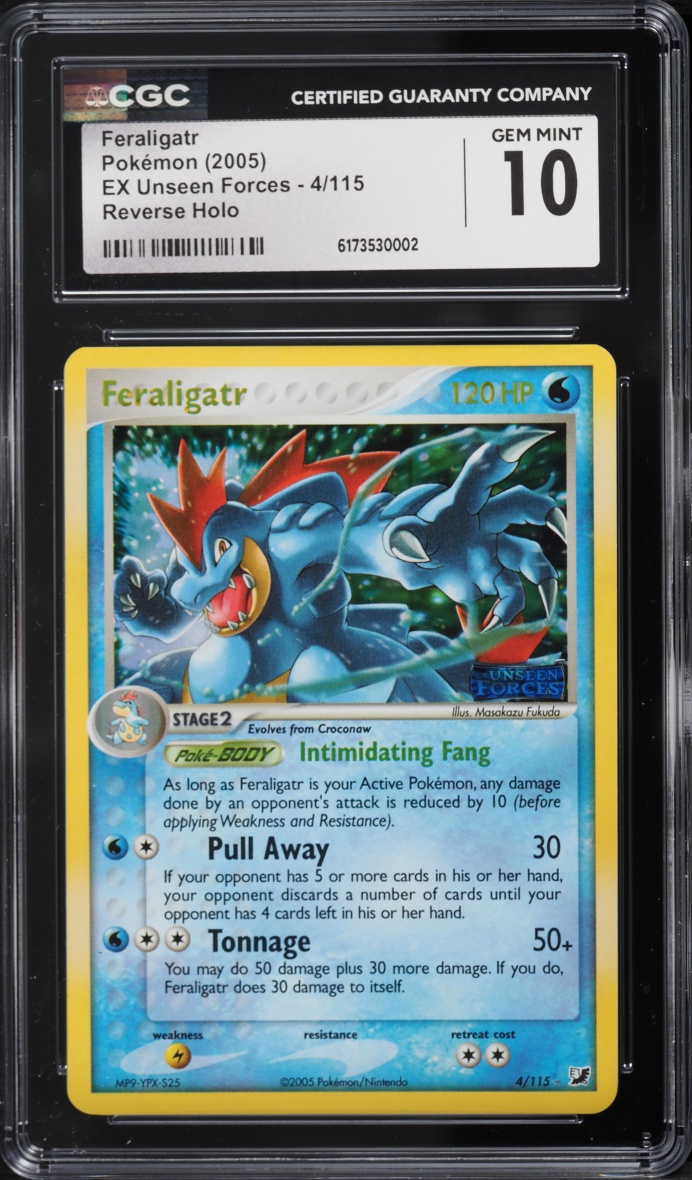 2005 Pokemon EX Unseen Forces Reverse Holo Feraligatr #4 CGC 10 GEM MINT