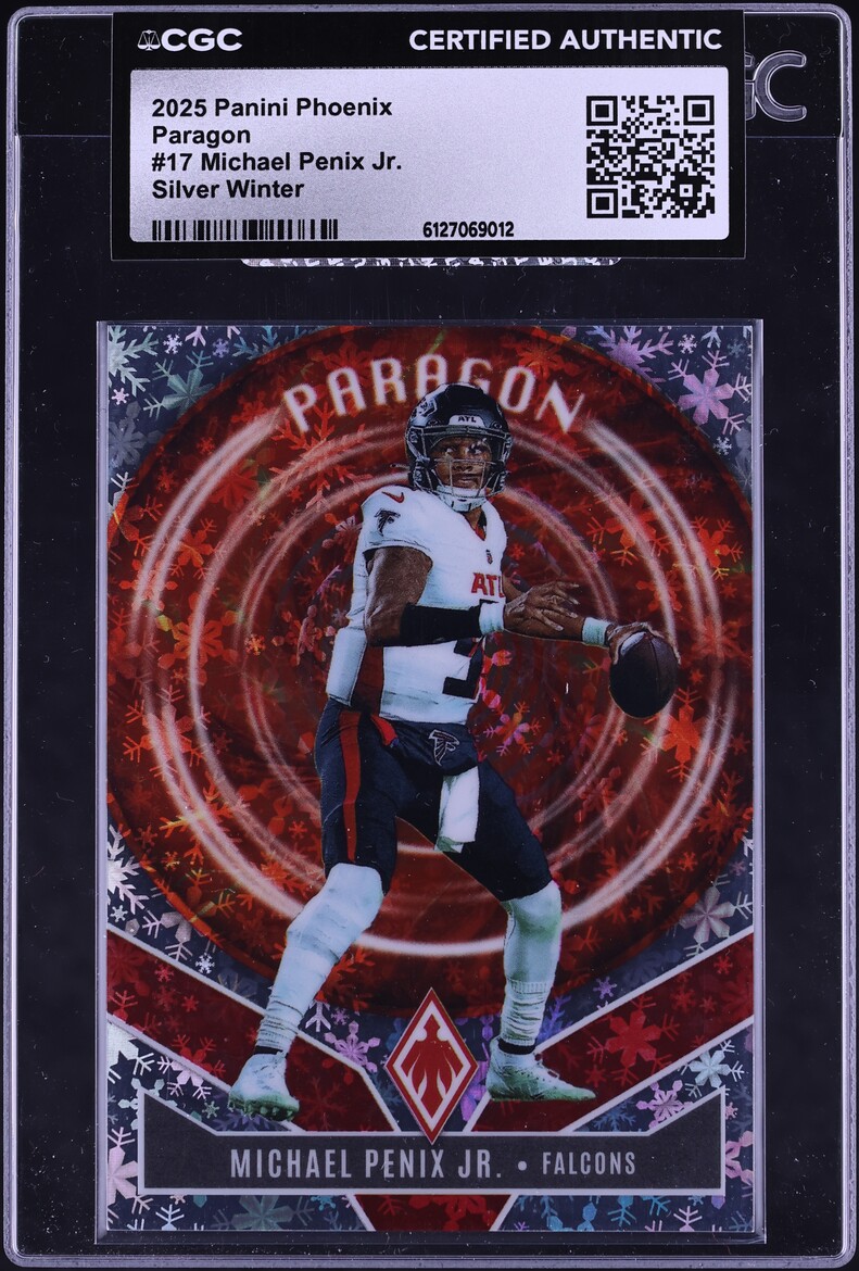 2025 Panini Phoenix Paragon Silver Winter Michael Penix Jr. /199 #17 CGC AUTH