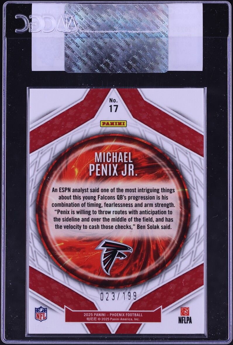 2025 Panini Phoenix Paragon Silver Winter Michael Penix Jr. /199 #17 CGC AUTH