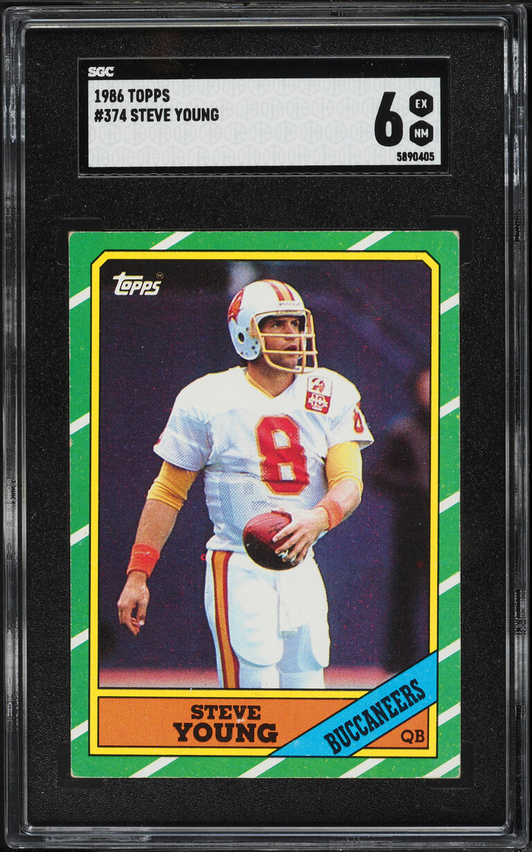 1986 Topps Football Steve Young ROOKIE #374 SGC 6 EXMT