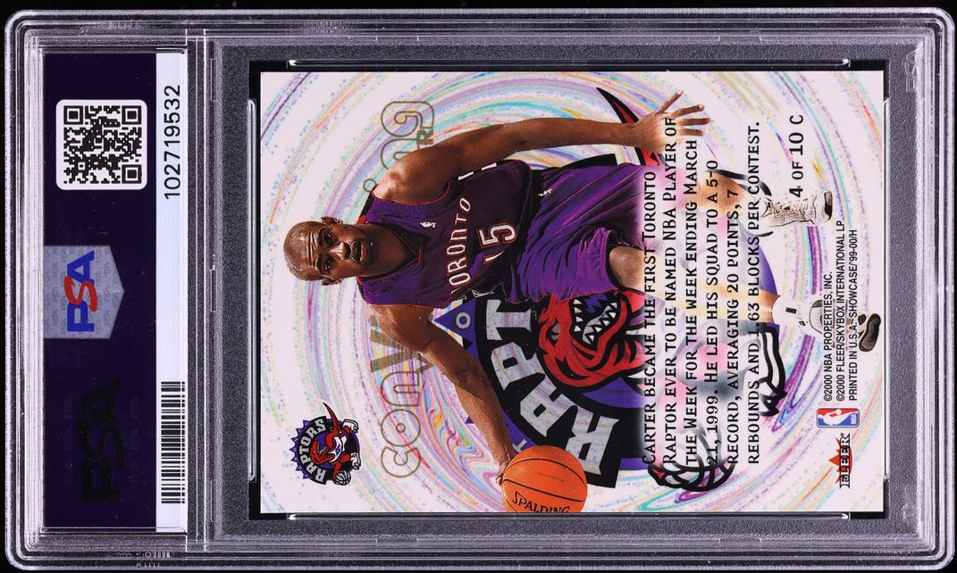 1999 Flair Showcase ConVINCEing Vince Carter #4 PSA 9 MINT