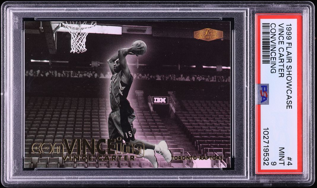 1999 Flair Showcase ConVINCEing Vince Carter #4 PSA 9 MINT