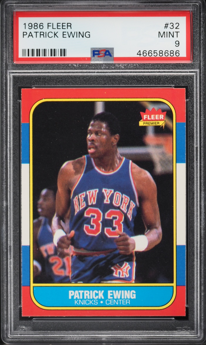 1986 Fleer Basketball Patrick Ewing ROOKIE #32 PSA 9 MINT
