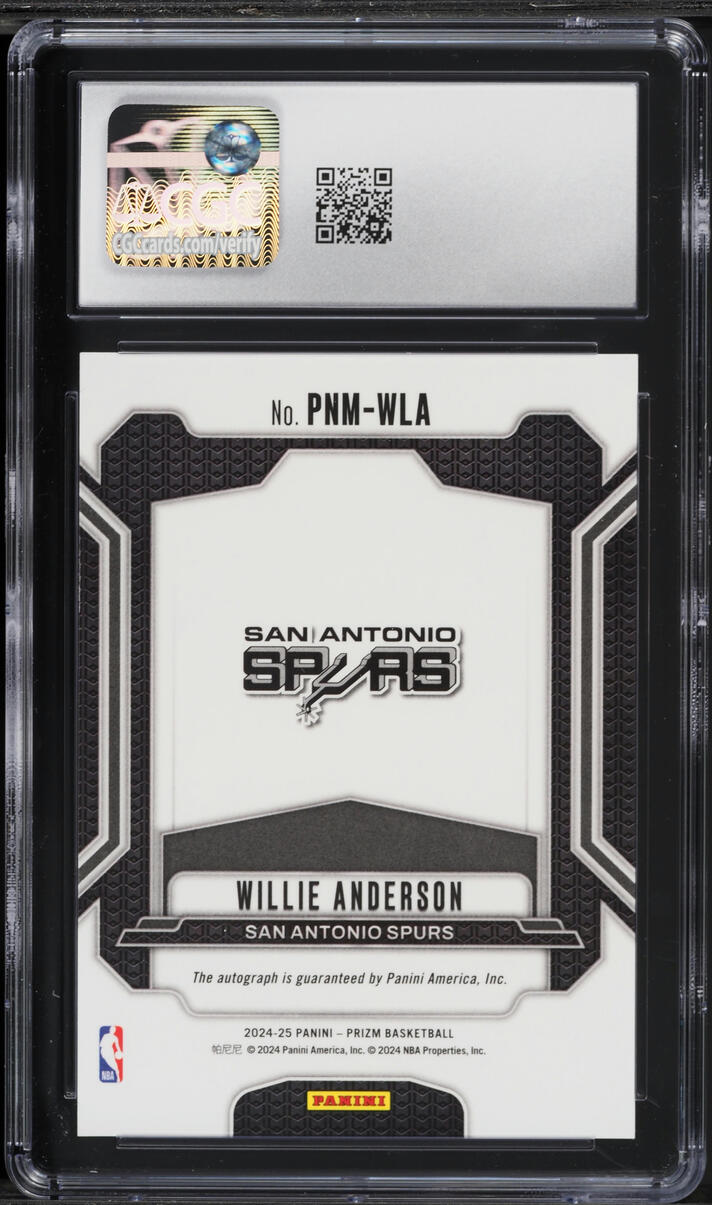 2024 Panini Prizm Penmanship Willie Anderson AUTO #PNM-WLA CGC 9.5 MINT+