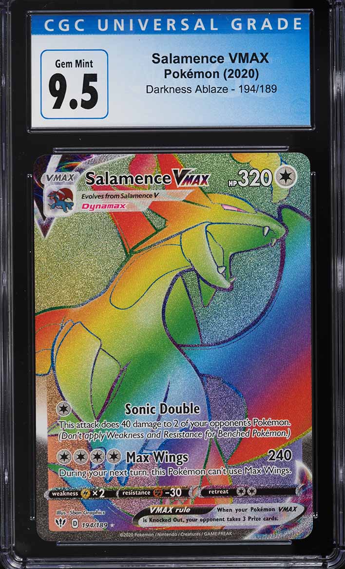 2020 Pokemon SWSH Darkness Ablaze Hyper Rare Salamence VMAX #194 CGC 9.5 GEM