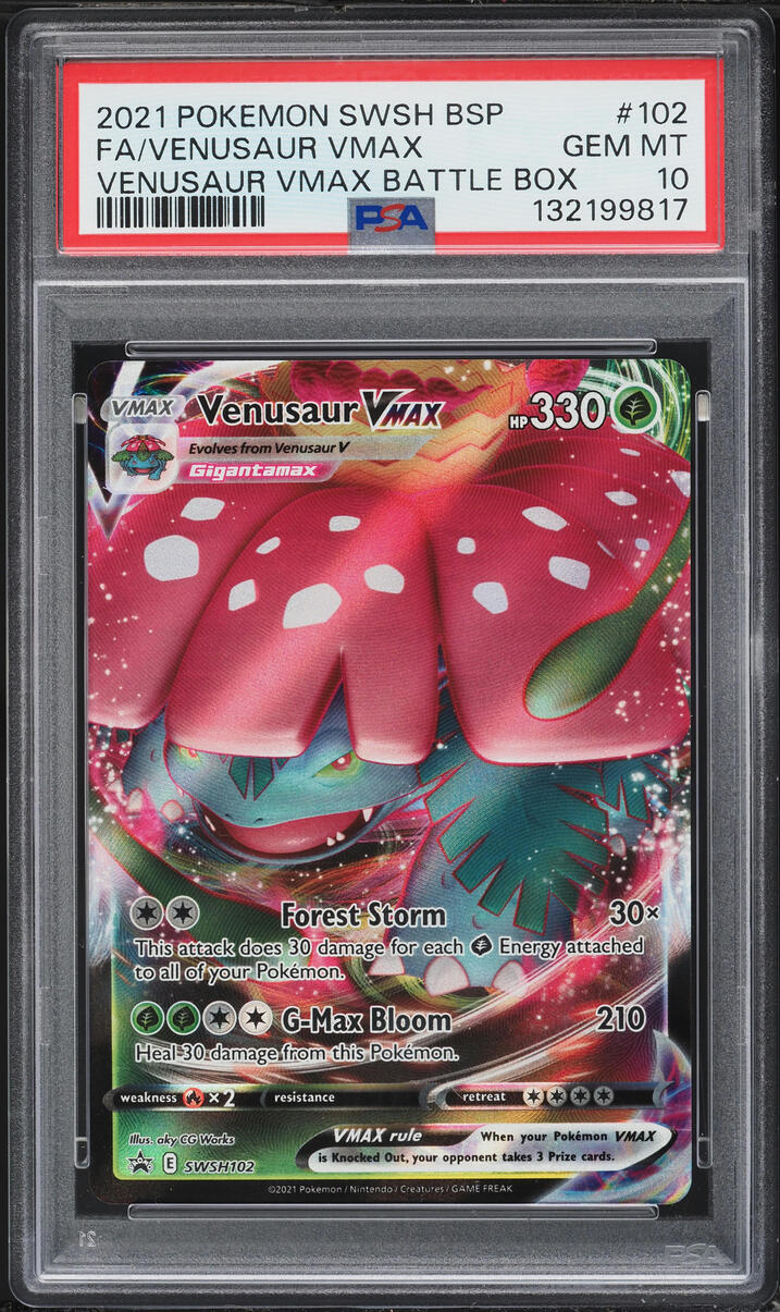 2021 Pokemon SWSH Black Star Promo Battle Box Alt Art Venusaur VMAX #SWSH102 PSA 10 GEM MINT