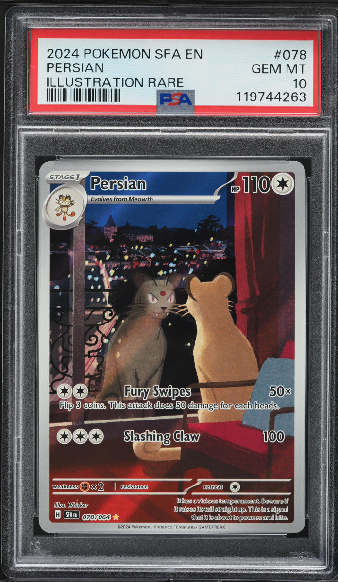 2024 Pokemon Scarlet & Violet Shrouded Fable IR Persian #78 PSA 10 GEM MINT