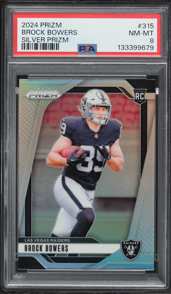 2024 Panini Prizm Silver Brock Bowers ROOKIE #315 PSA 8 NM-MT