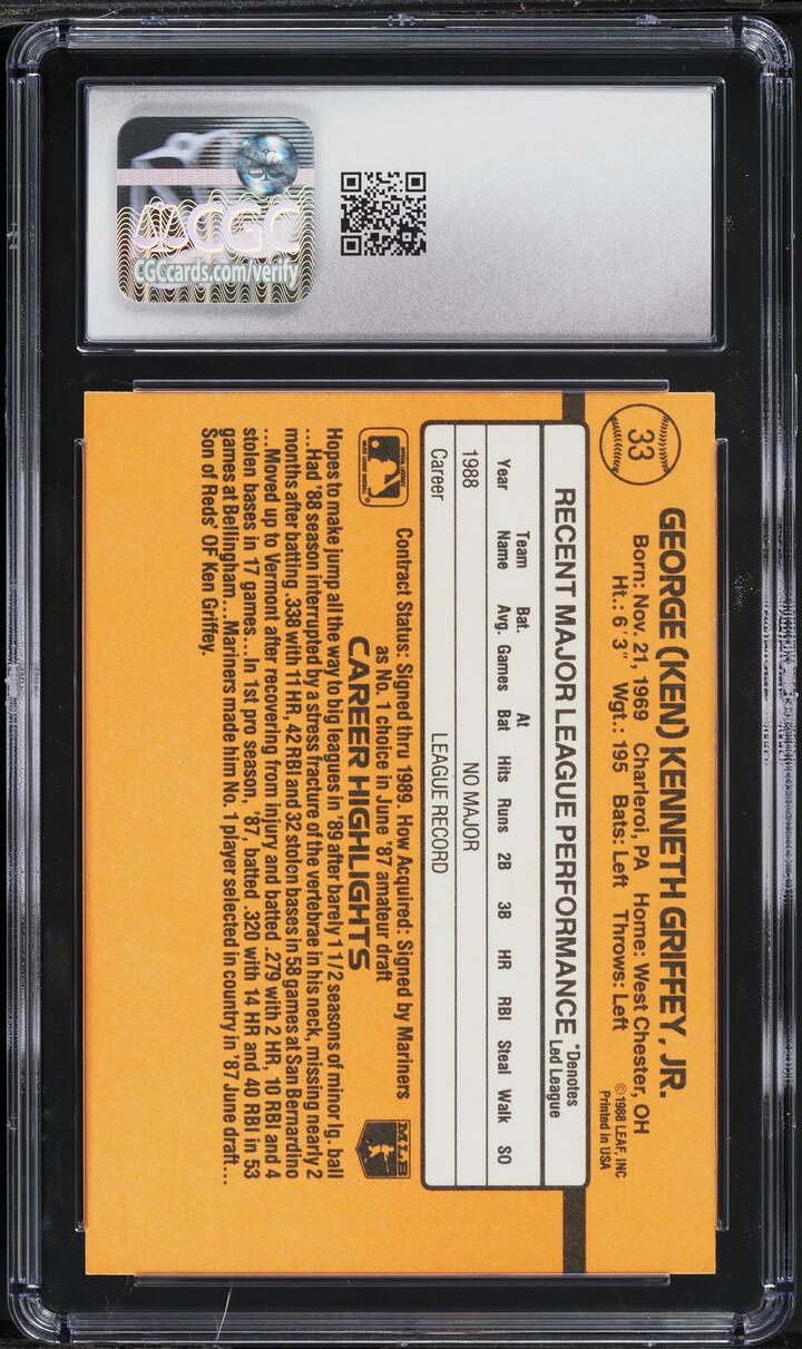 1989 Donruss Ken Griffey Jr. ROOKIE #33 CGC 4 VGEX