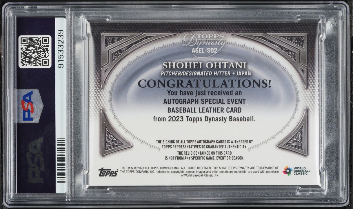 2023 Topps Dynasty Special Event Shohei Ohtani RELIC AUTO DNA 7 /5 #ASEL-SO2 PSA AUTH