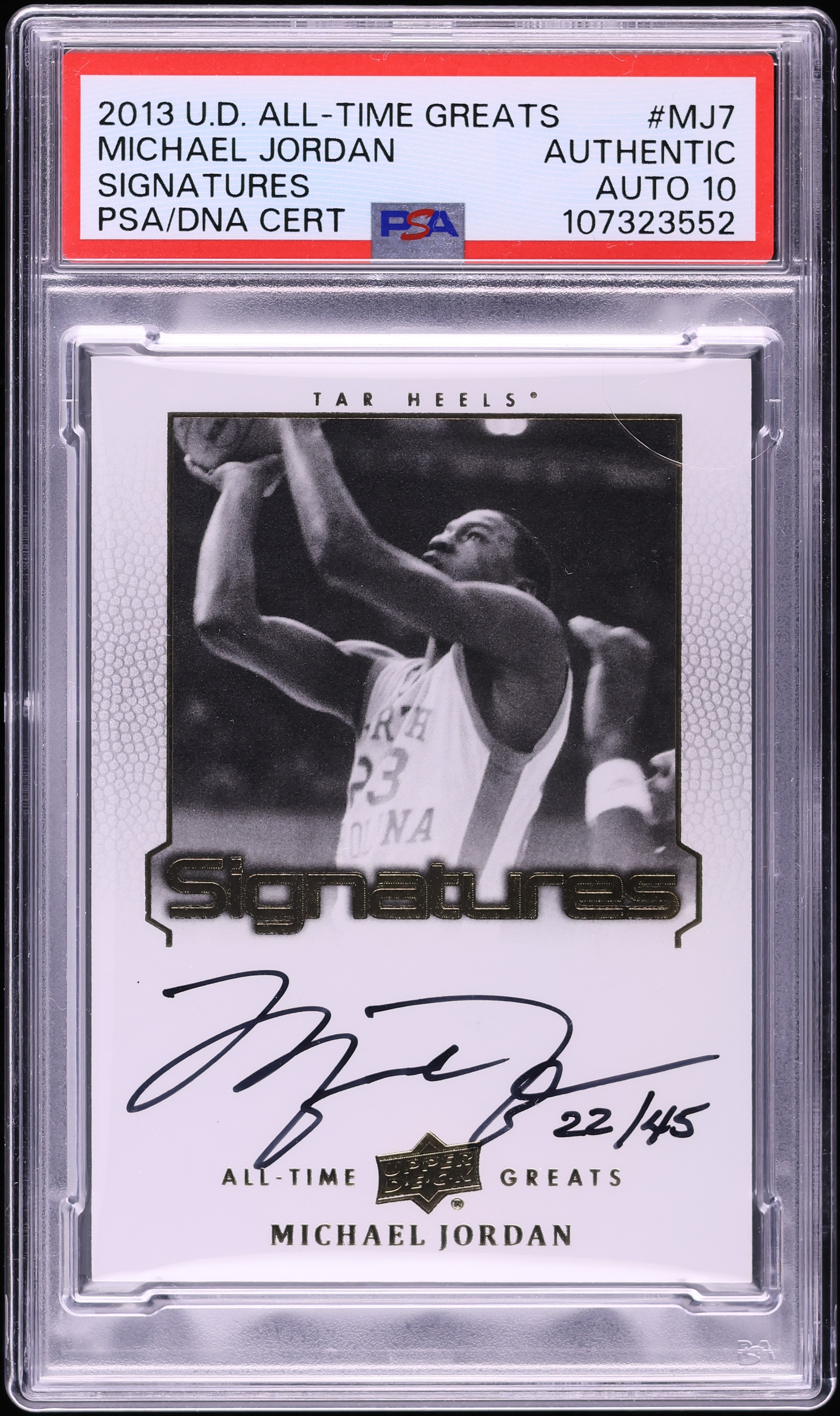 ジョーダンオート　jordan auto /45希少 2013 Upper Deck All-Time Greats Michael Jordan AUTO DNA 10