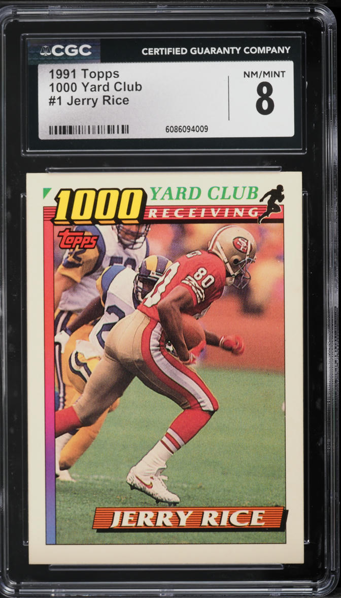 1991 Topps 1000 Yard Club Jerry Rice #1 CGC 8 NM-MT