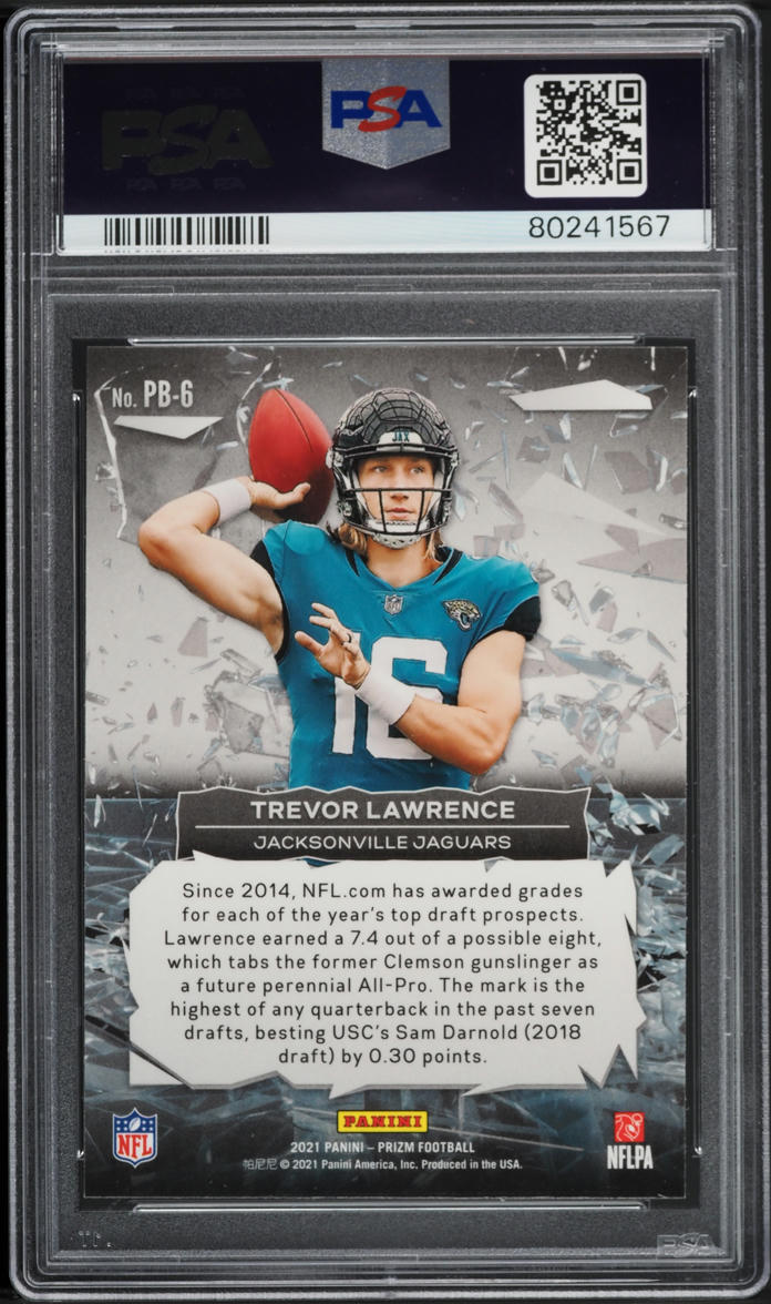2021 Panini Prizm Break Trevor Lawrence ROOKIE #PB-6 PSA 9 MINT