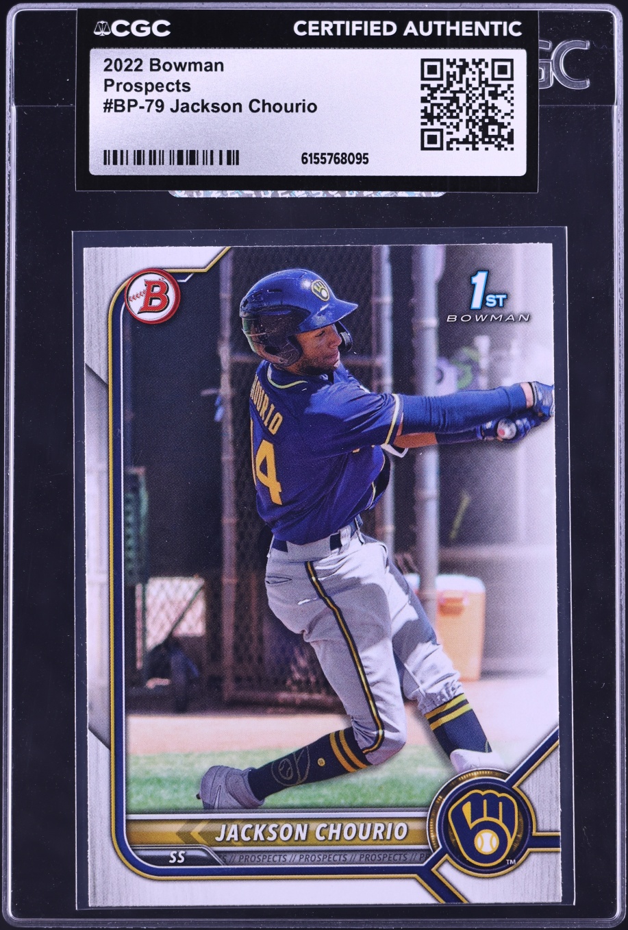 2022 Bowman Jackson Chourio PROSPECT #BP-79 CGC AUTH