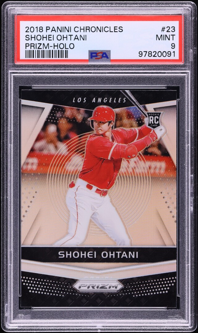 2018 Panini Chronicles Prizm Holo Shohei Ohtani ROOKIE #23 PSA 9 MINT