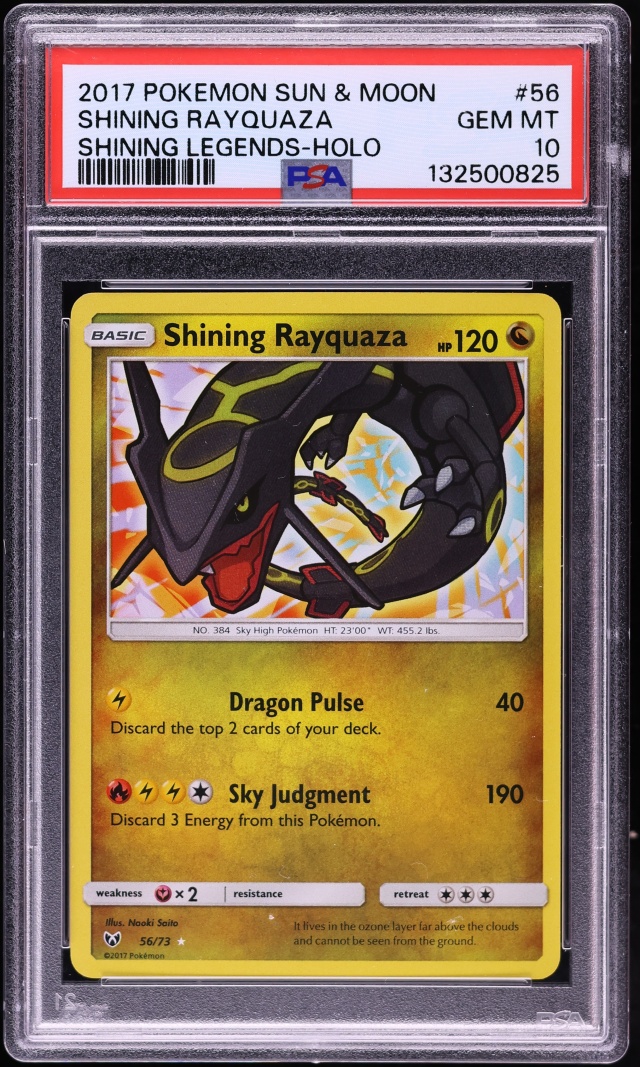 2017 Pokemon Sun & Moon Shining Legends Holo Shining Rayquaza #56 PSA 10 GEM MINT