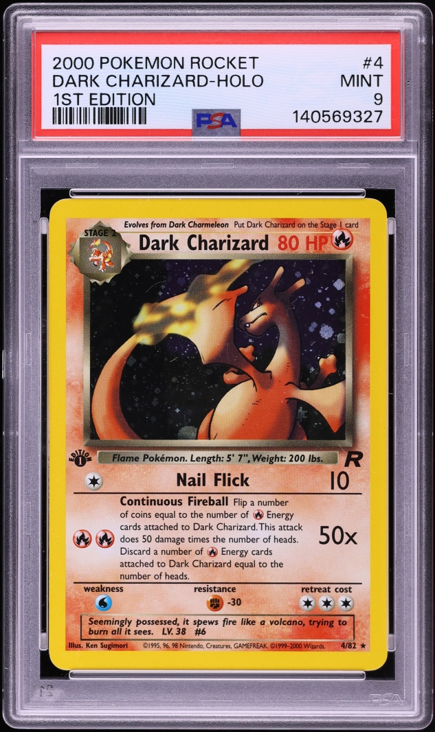 2000 Pokemon Team Rocket 1st Edition Holo Dark Charizard #4 PSA 9 MINT