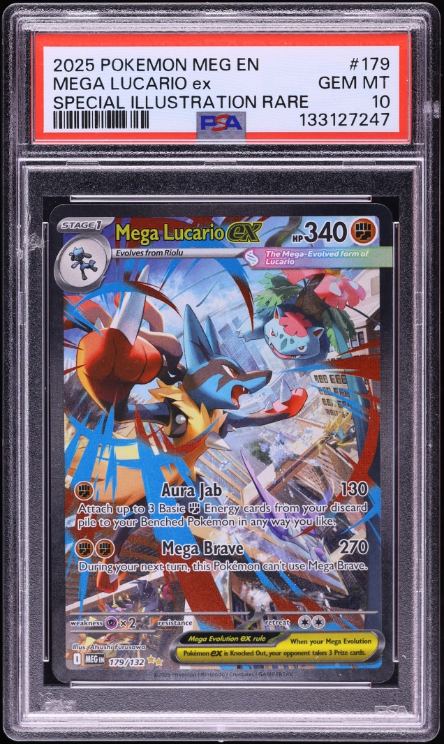 2025 Pokemon Mega Evolution SIR Mega Lucario ex #179 PSA 10 GEM MINT