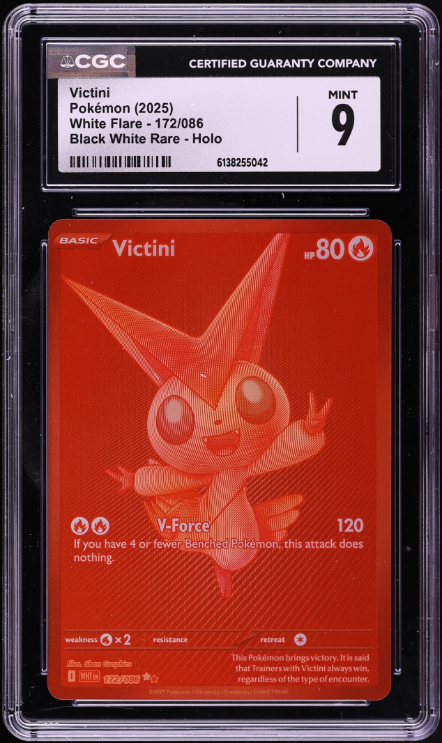 2025 Pokemon Scarlet & Violet White Flare BWR Victini #172 CGC 9 MINT