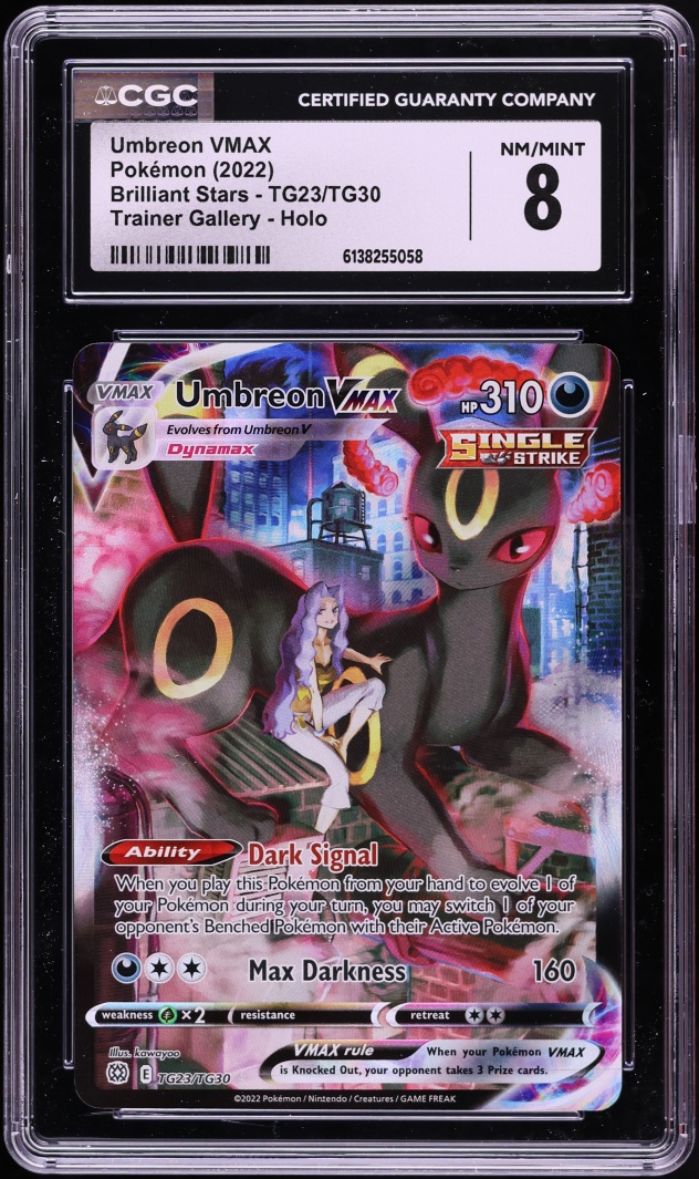 2022 Pokemon Sword & Shield Brilliant Stars Trainer Gallery CHR Umbreon VMAX #TG23 CGC 8 NM-MT