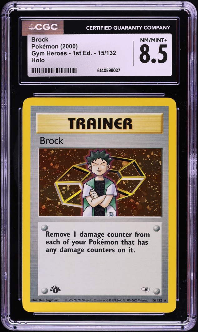 2000 Pokemon Gym Heroes 1st Edition Holo Brock #15 CGC 8.5 NM-MT+