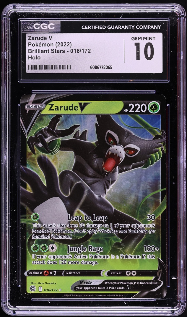 2022 Pokemon Sword & Shield Brilliant Stars Zarude V #16 CGC 10 GEM MINT