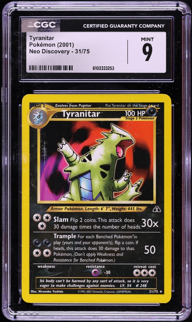 2001 Pokemon Neo Discovery Tyranitar #31 CGC 9 MINT
