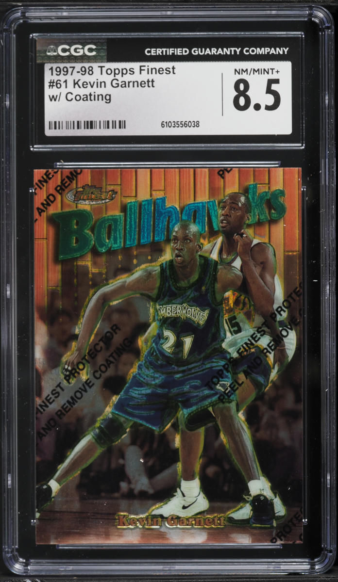 1997 Finest Basketball w/ Coating Kevin Garnett #61 CGC 8.5 NM-MT+