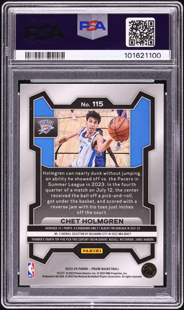 2023 Panini Prizm Chet Holmgren #115 PSA 10 GEM MINT