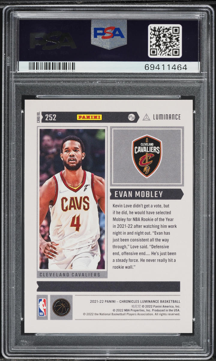 2021 Panini Chronicles Evan Mobley ROOKIE #252 PSA 10 GEM MINT