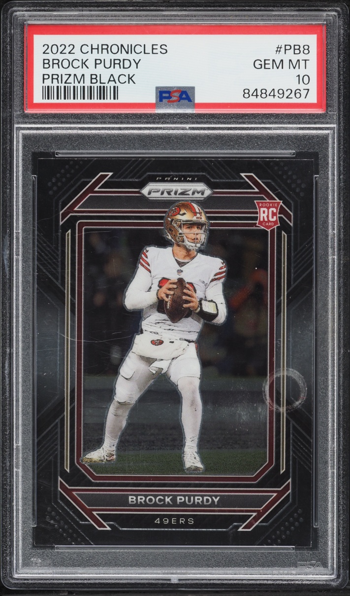 2022 Panini Chronicles Prizm Black Brock Purdy ROOKIE #PB-8 PSA 10 GEM MINT