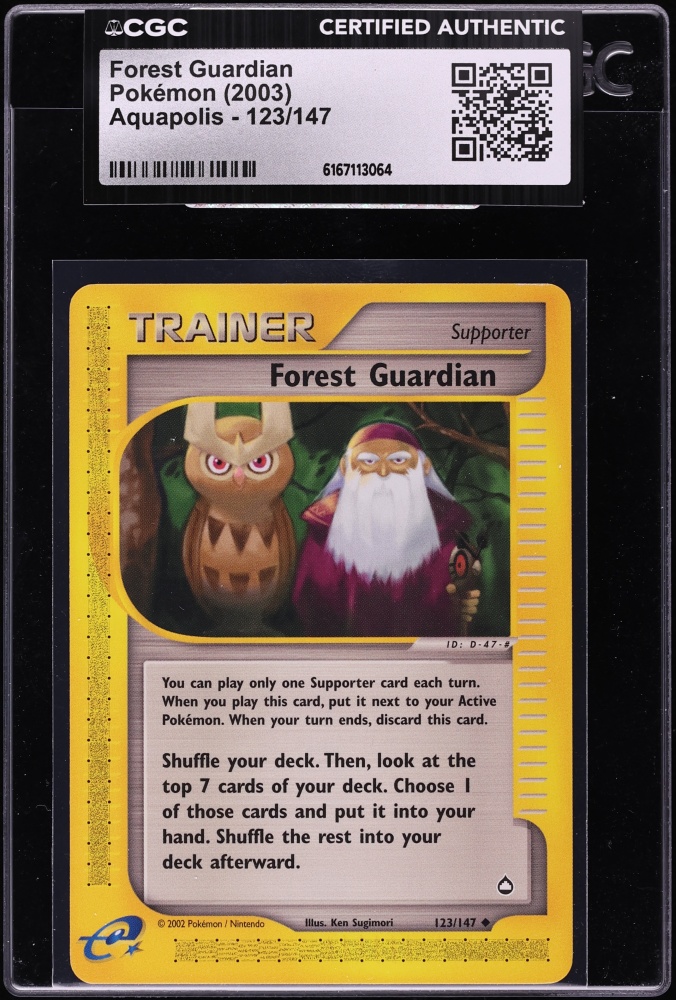 2003 Pokemon Aquapolis Forest Guardian #123 CGC AUTH
