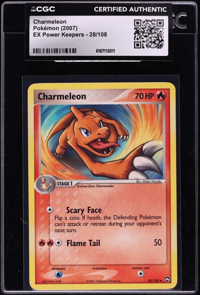 2007 Pokemon EX Power Keepers Charmeleon #28 CGC AUTH