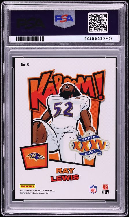 2025 Absolute Kaboom! Super Bowl Vertical Gold Ray Lewis /10 #8 PSA 10 GEM MINT