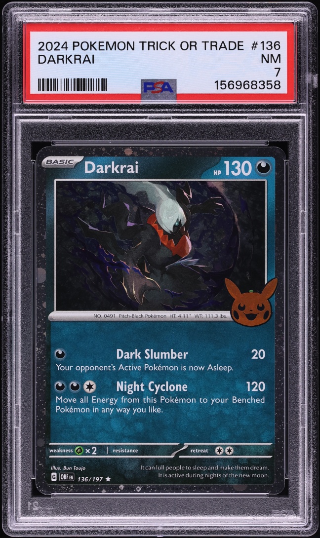 2024 Pokemon Scarlet & Violet Trick Or Trade Holo Darkrai #136 PSA 7 NRMT