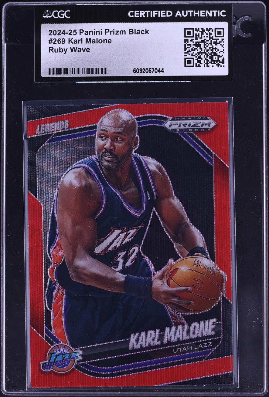 2024 Panini Prizm Black Ruby Wave Karl Malone #269 CGC AUTH on Fanatics ...