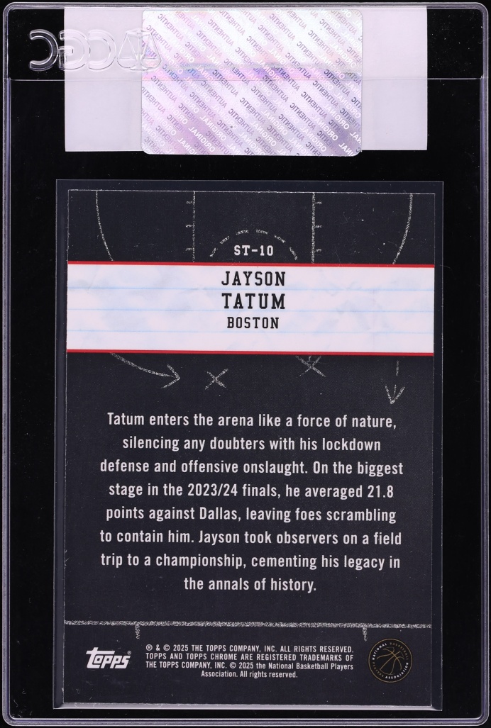 2024 Topps Chrome Show & Tell Topps Green Refractor Jayson Tatum #ST-10 CGC AUTH