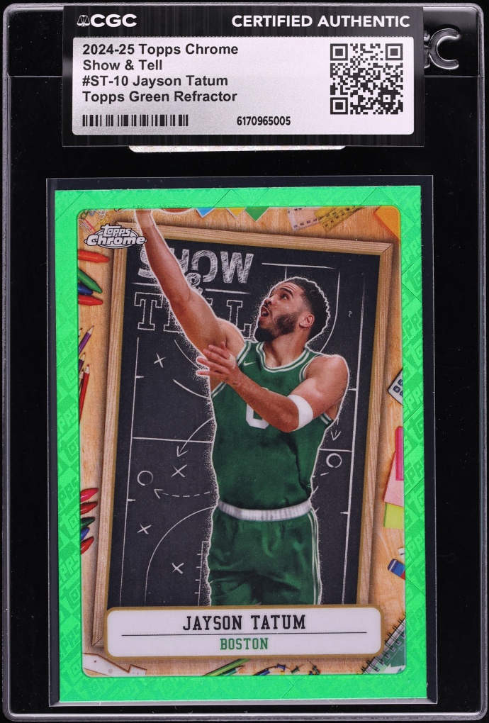 2024 Topps Chrome Show & Tell Topps Green Refractor Jayson Tatum #ST-10 CGC AUTH