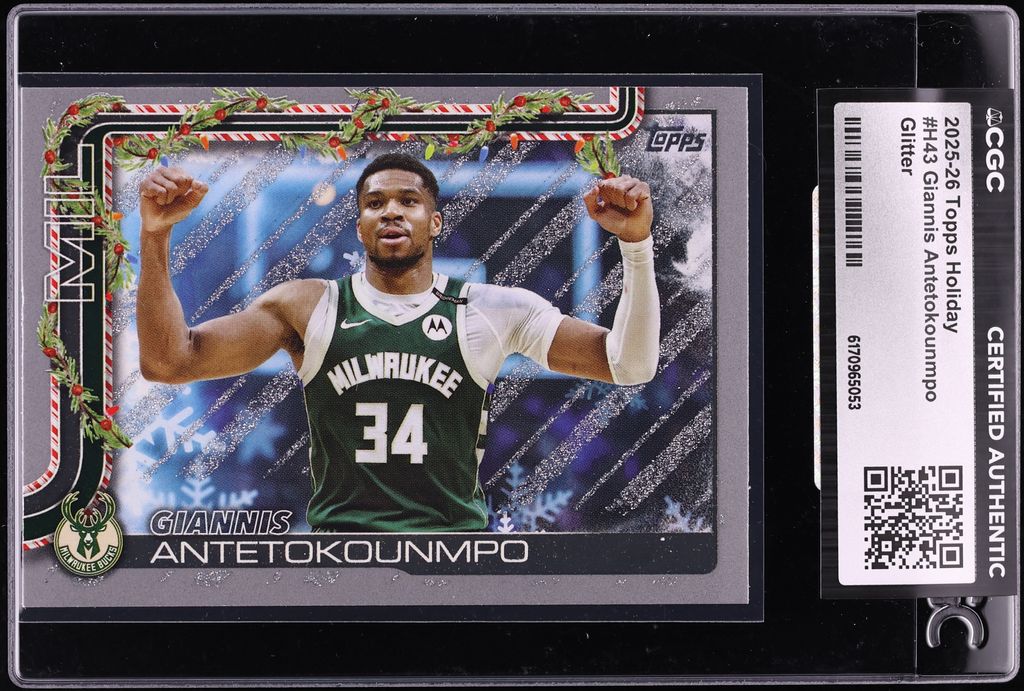 2025 Topps Holiday Glitter Giannis Antetokounmpo #H43 CGC AUTH