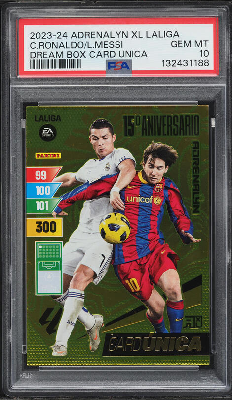 Carte à Collectionner Topps Argentina 2023 D10S Maradona/Messi - Feuille Rouge /25, Gradée PSA 8 - Collector