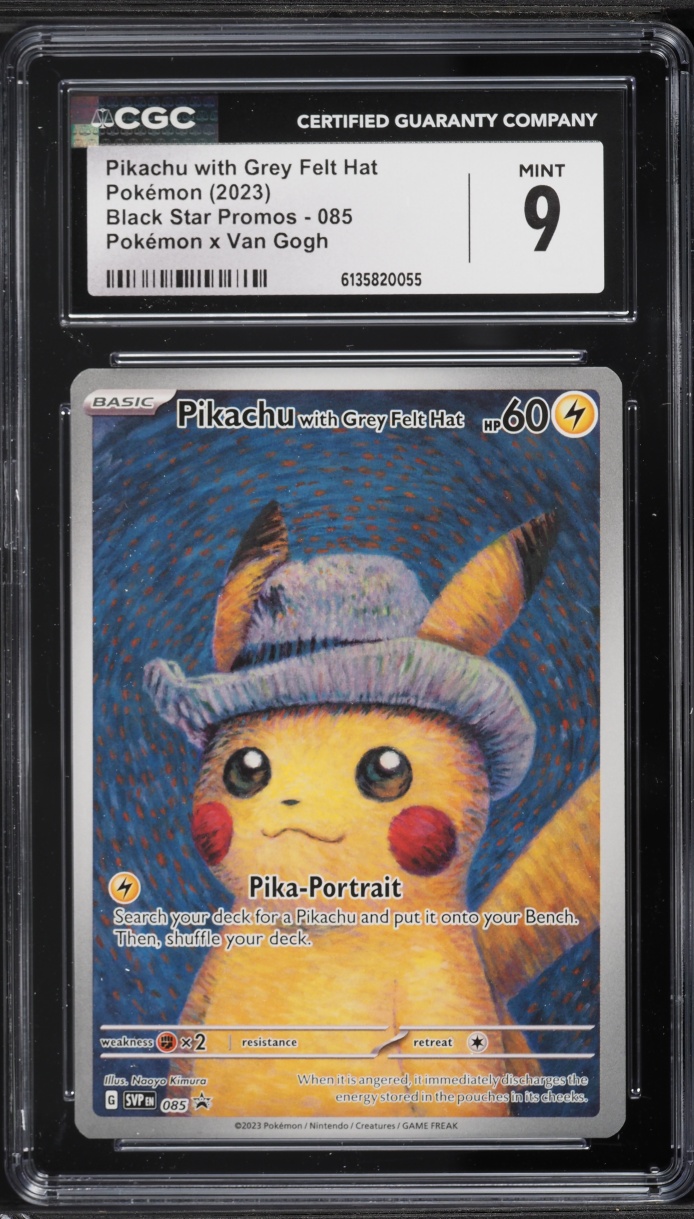 2023 Pokemon SV Promo Van Gogh Alt Art Pikachu With Grey Felt Hat #85 CGC 9 MINT